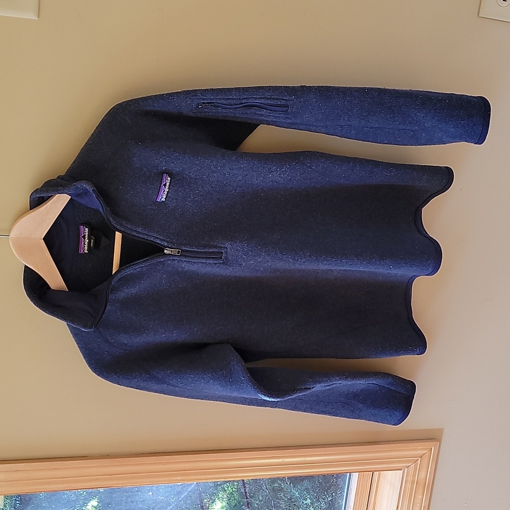 PATAGONIA blue Heather women's 1/4 zip sweater